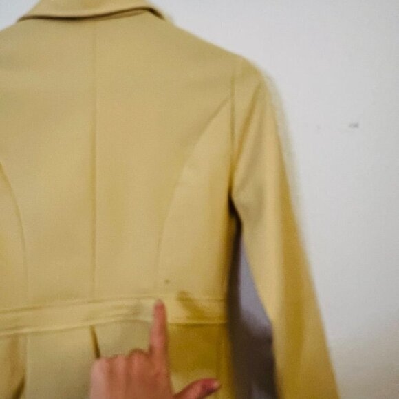 Vintage 70s Hippie Retro Pale Yellow Fitted Button Front Blazer & Midi Skirt Set - Picture 5 of 11